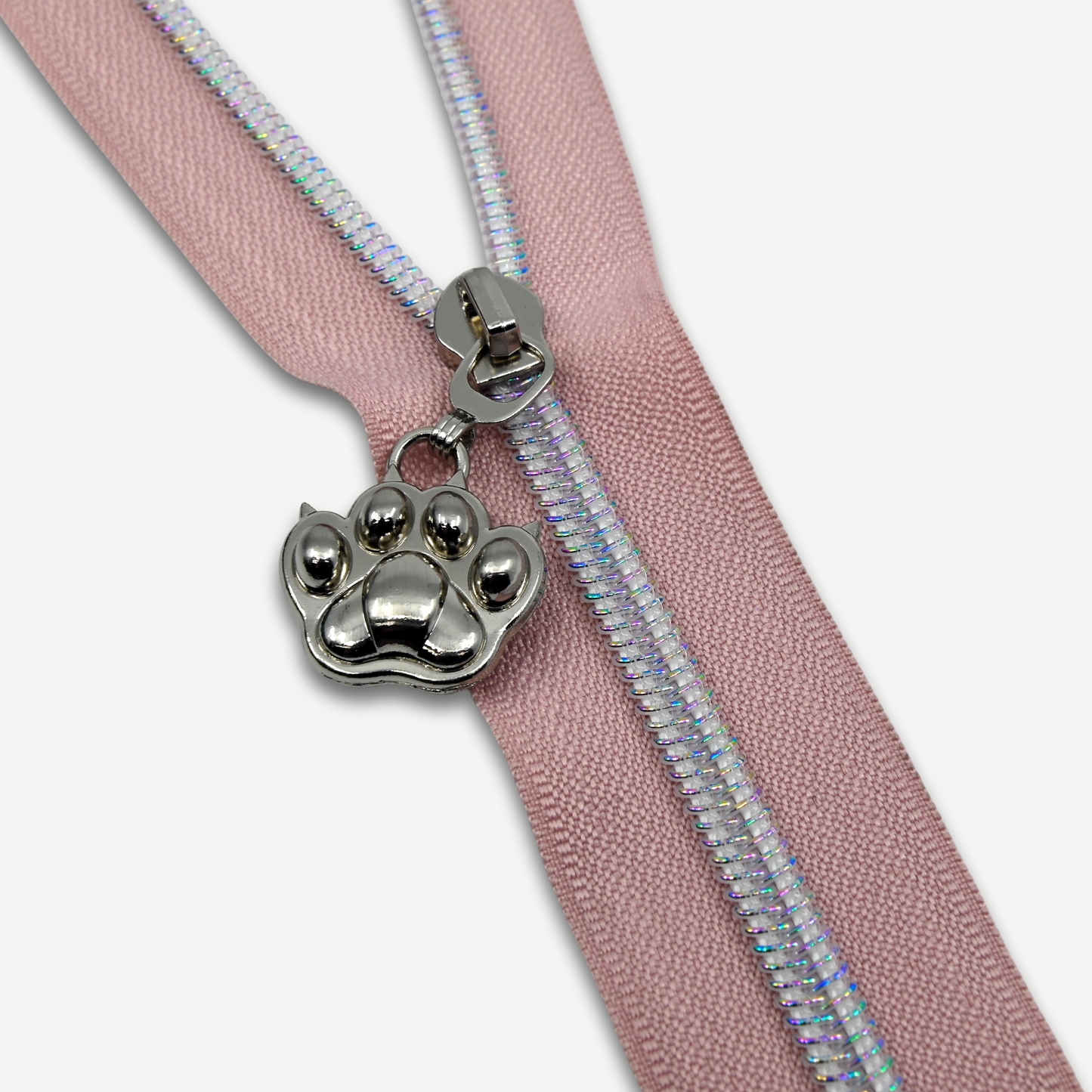 Zipper Tape || Rainbow Opal Coil, Dusty Pink Tape - Nylon #5 Continuous Cut