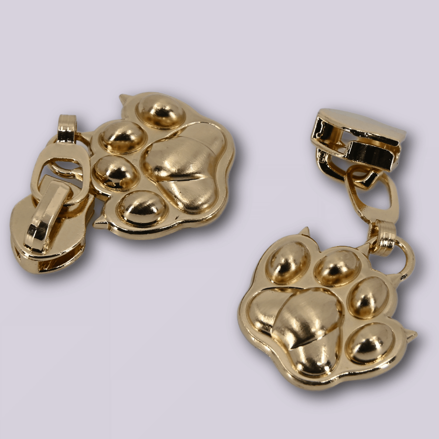 Zipper Pull - 3D Designer Cat Paw Charm - Custom Metal Hardware