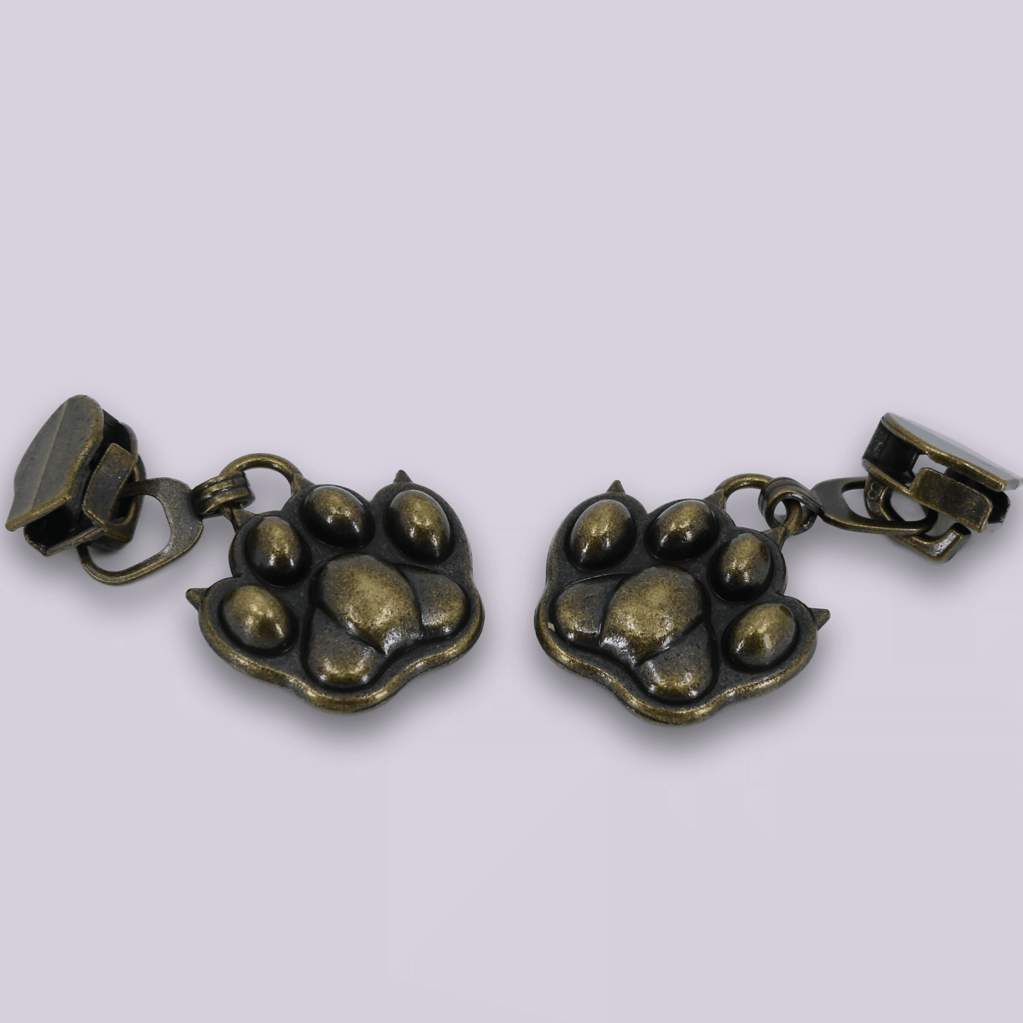 Zipper Pull - 3D Designer Cat Paw Charm - Custom Metal Hardware