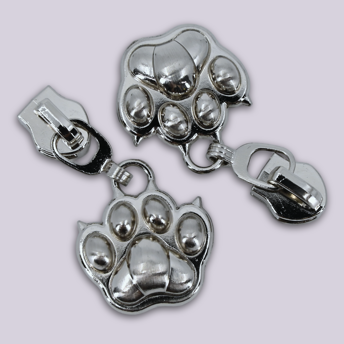 Zipper Pull - 3D Designer Cat Paw Charm - Custom Metal Hardware
