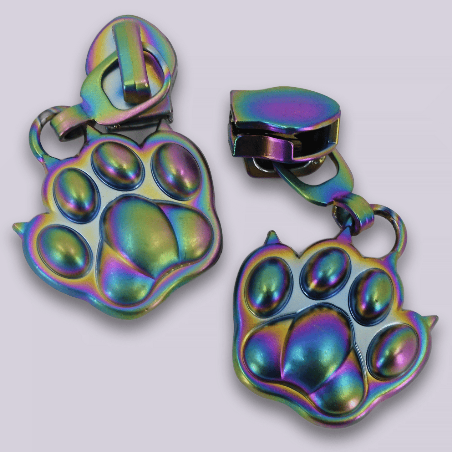 Zipper Pull - 3D Designer Cat Paw Charm - Custom Metal Hardware