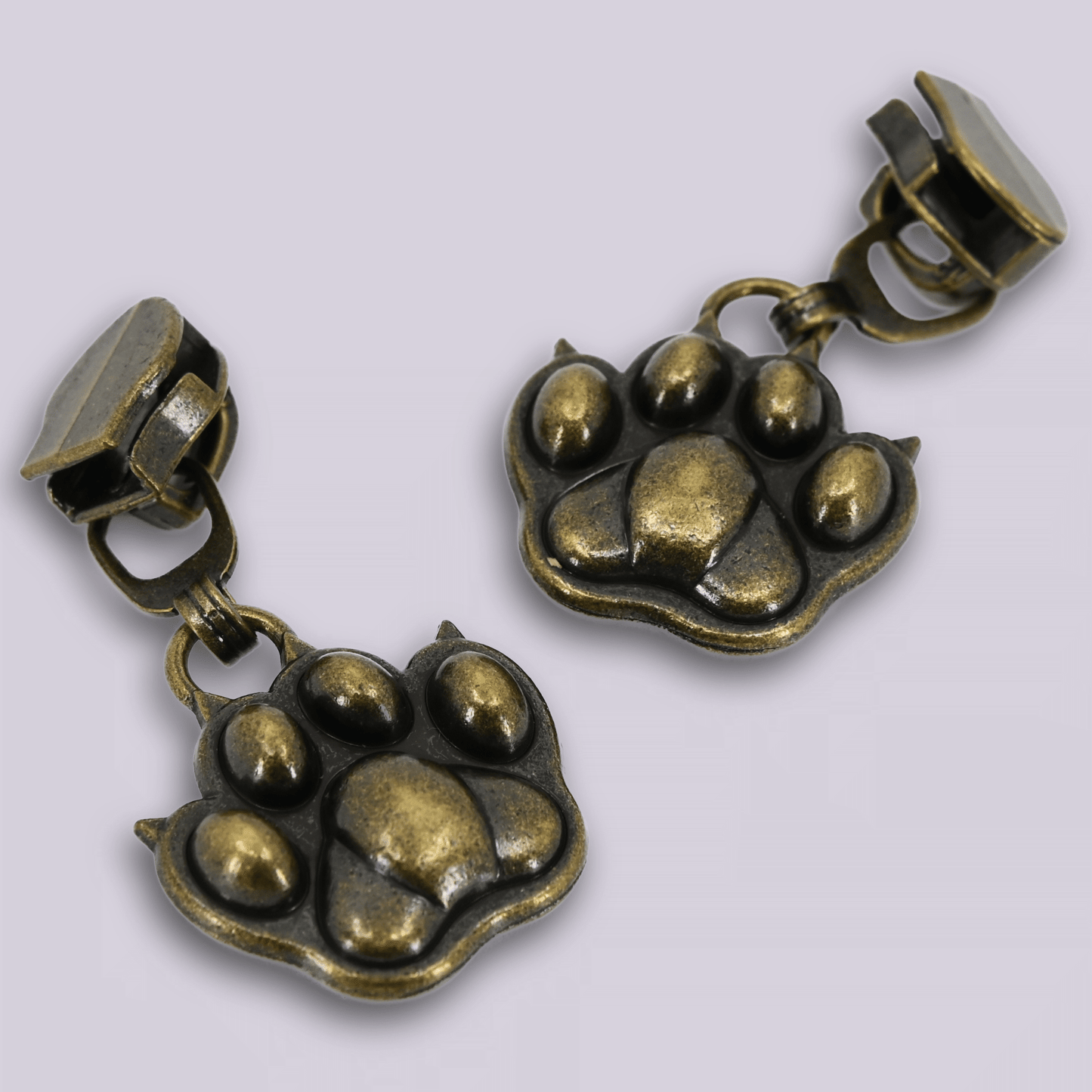 Zipper Pull - 3D Designer Cat Paw Charm - Custom Metal Hardware