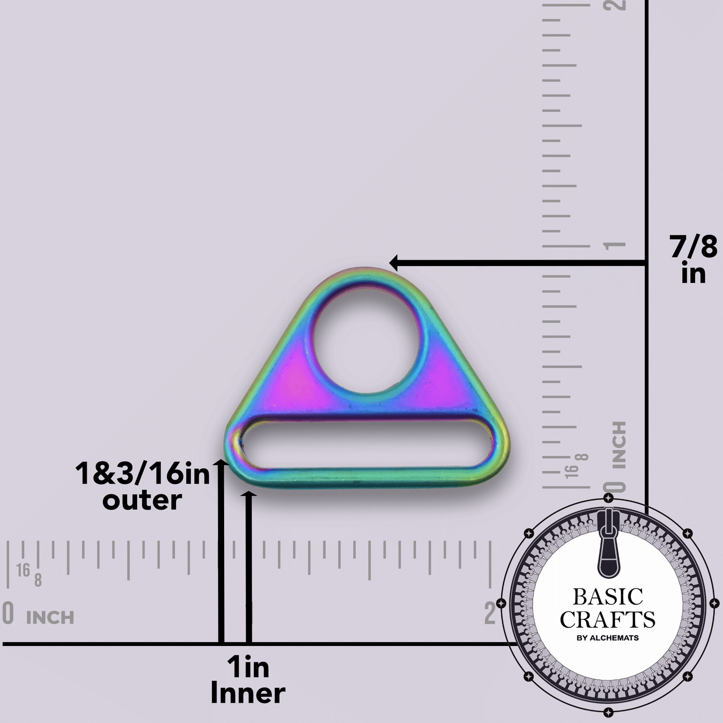 Triangle Rings - Metal Strap Connectors - 1"