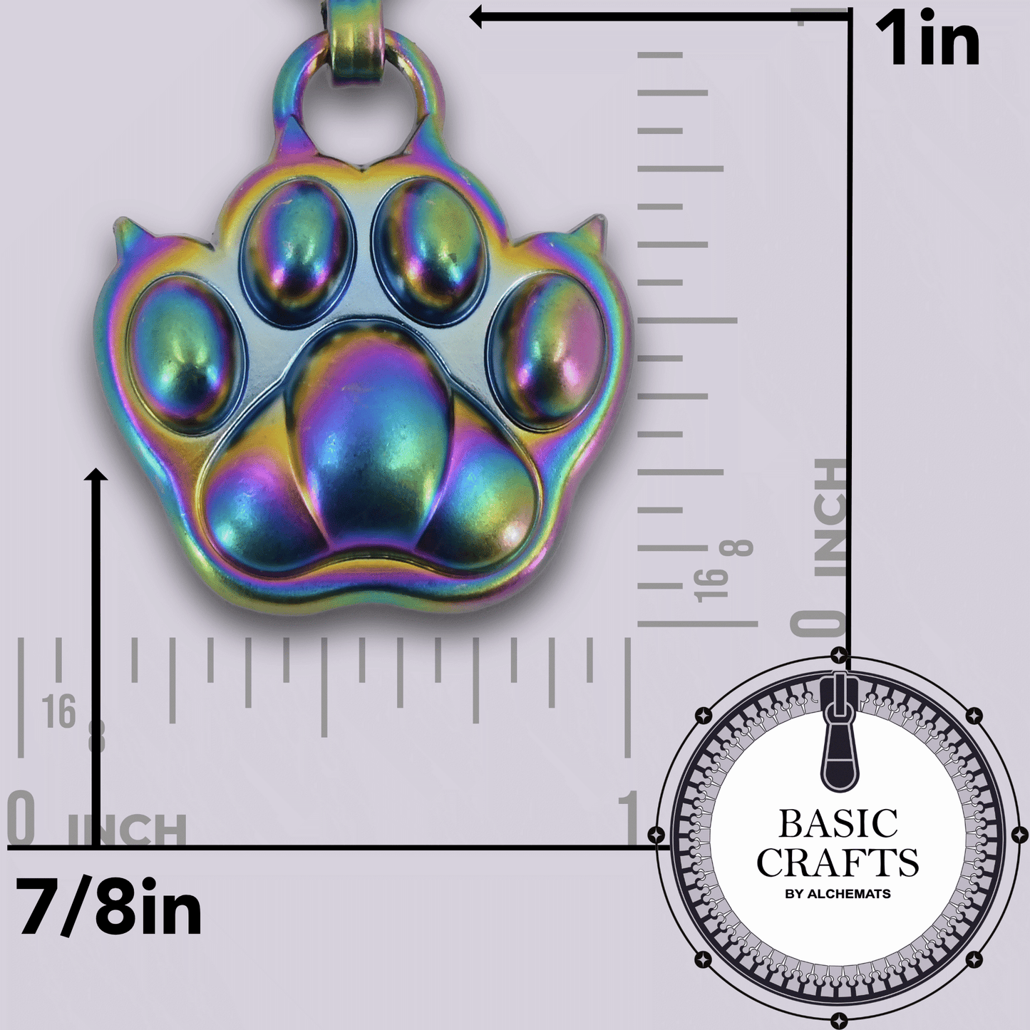 Zipper Pull - 3D Designer Cat Paw Charm - Custom Metal Hardware