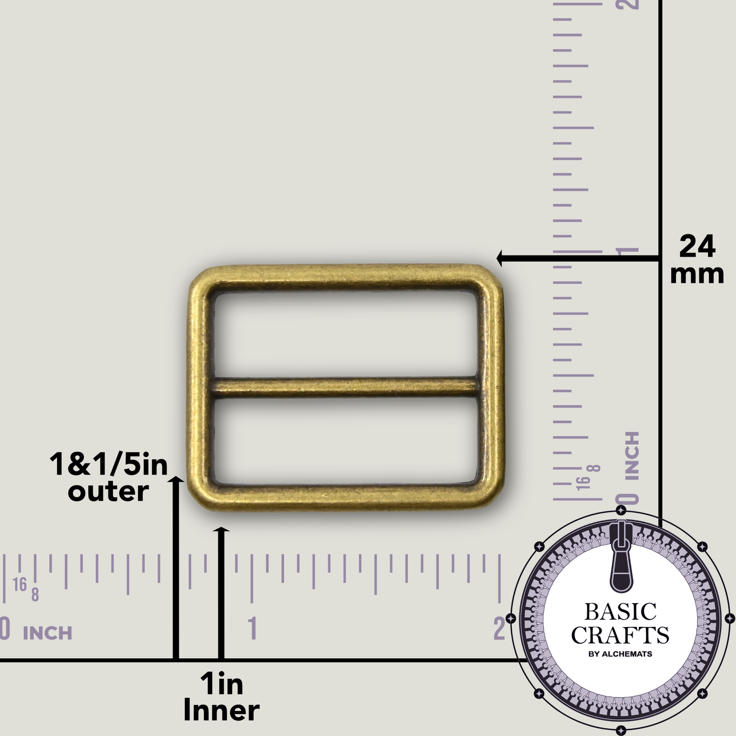 Tri-Glide Light Weight - 1" Metal Strap Adjuster