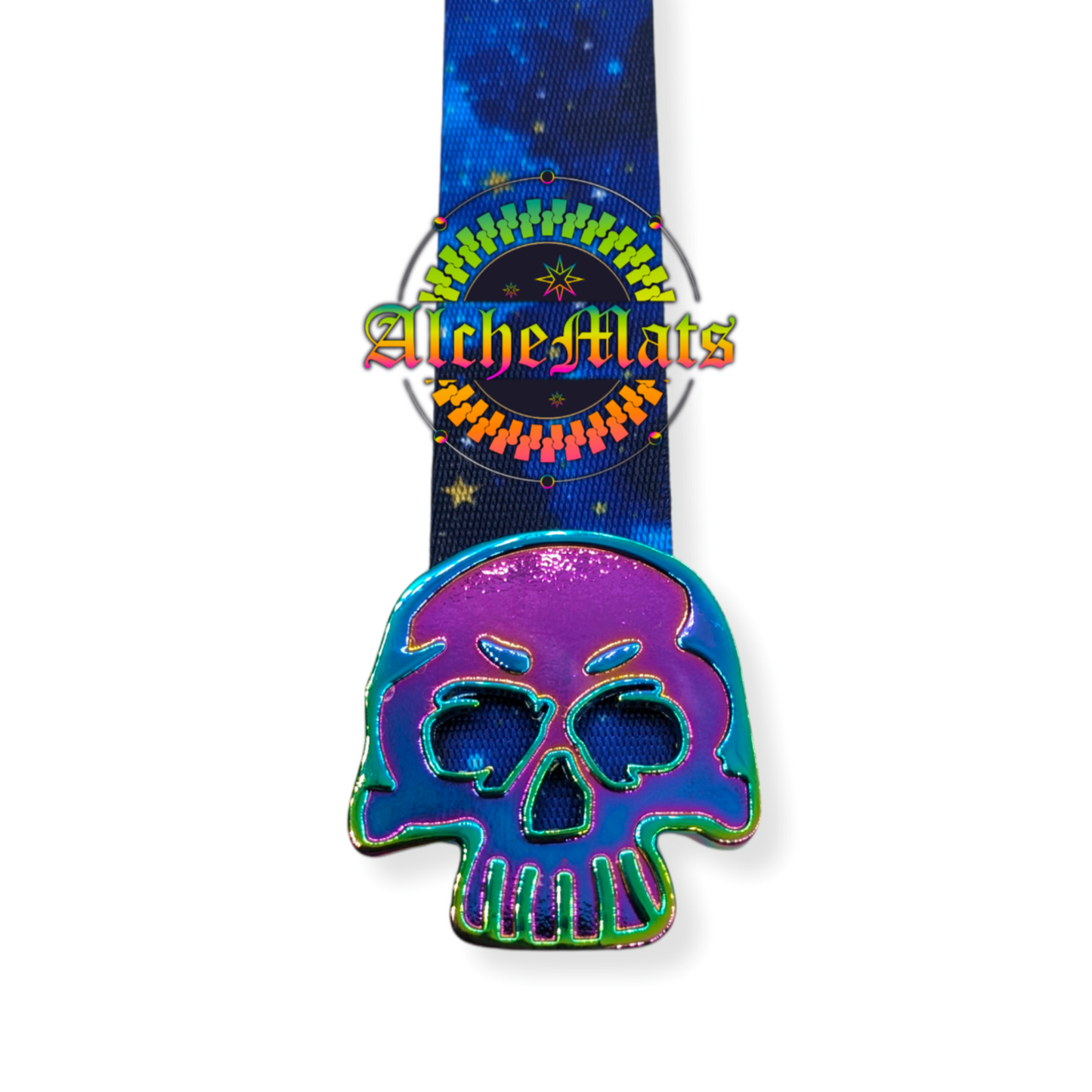 Strap End - Skull - 1"