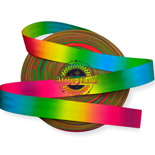 Neon Rainbow Webbing sold in Yards