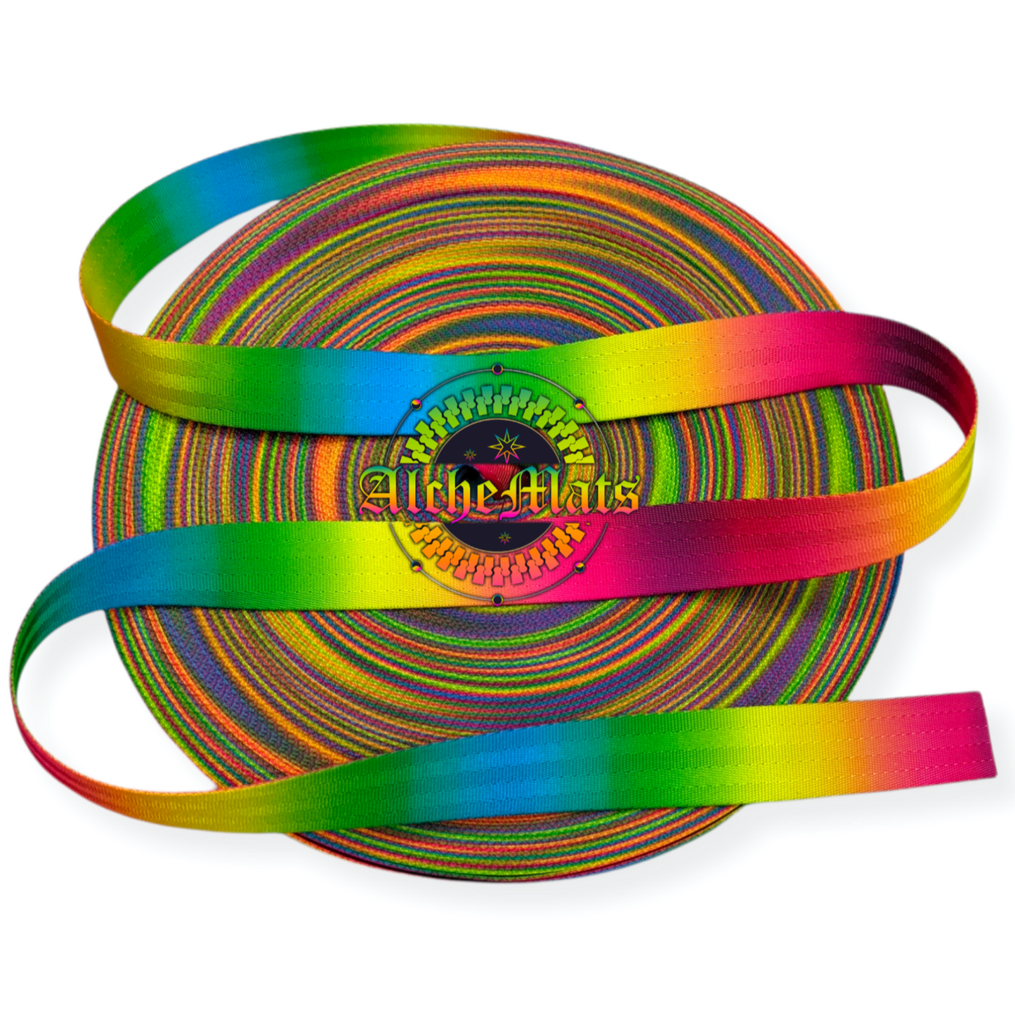 Neon Rainbow Ribbon sold by the yard