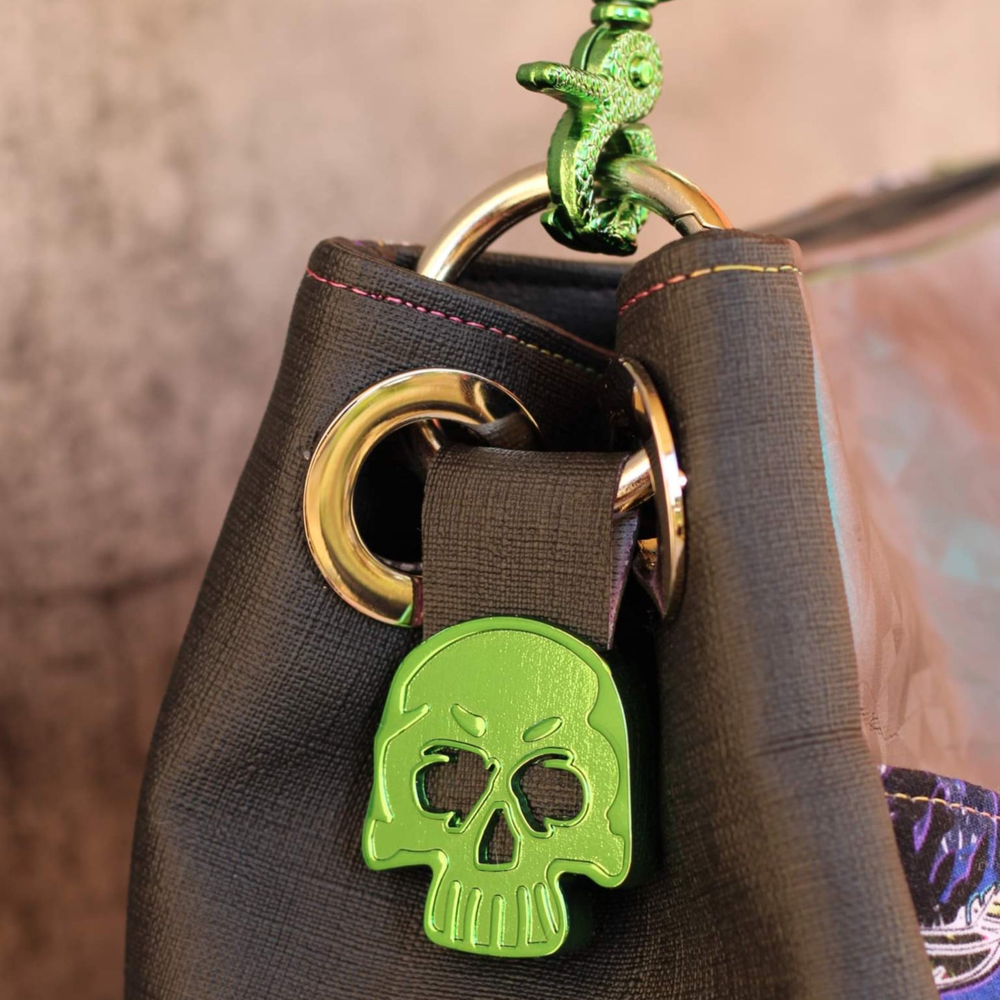 Strap End - Skull - 1"