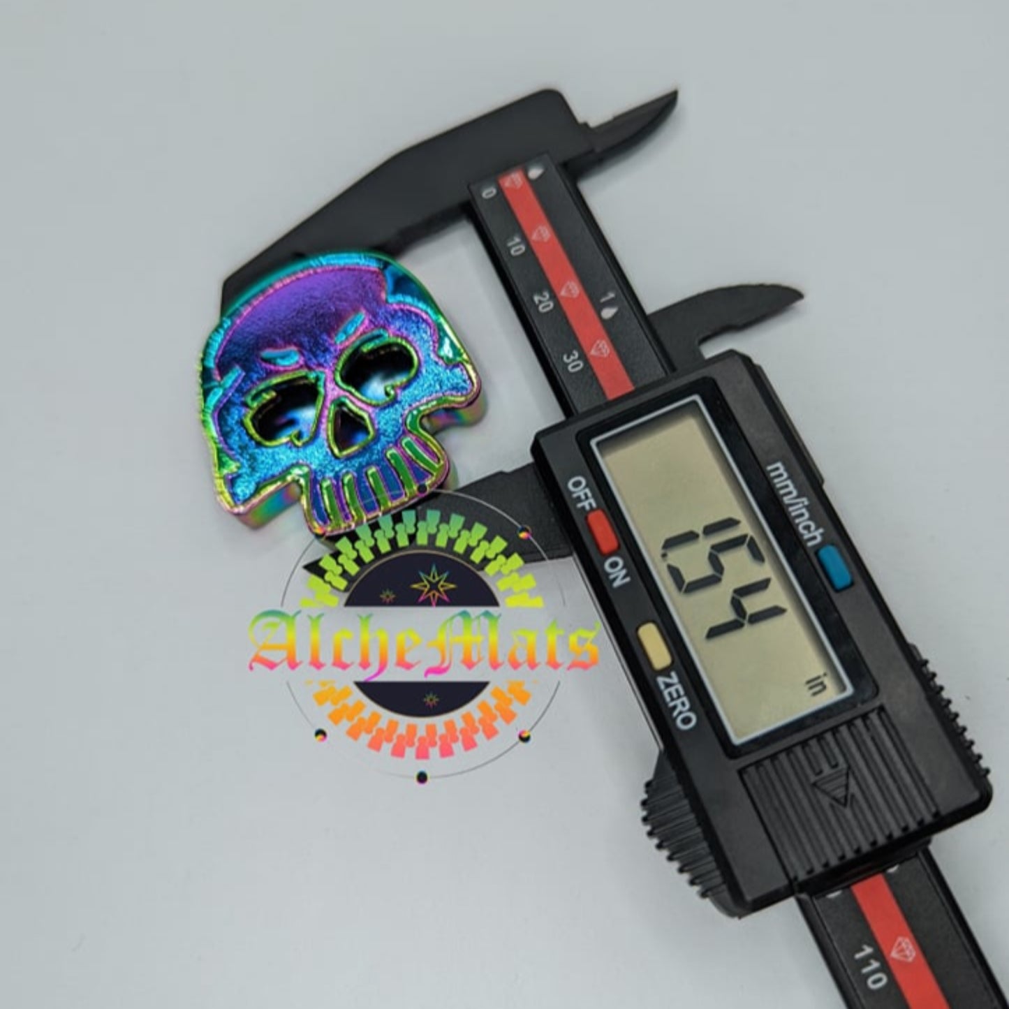 Strap End - Skull - 1"