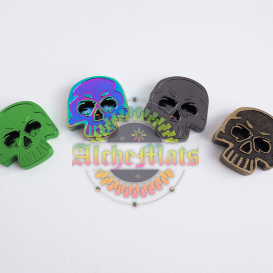 Strap End - Skull - 1"
