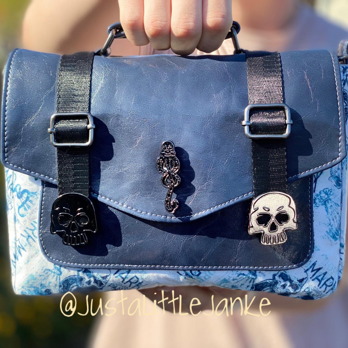 Strap End - Skull - 1"
