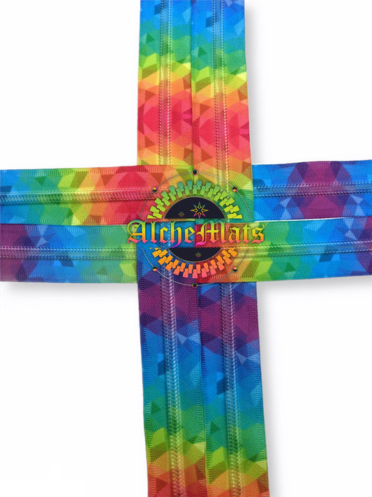 Shattered Rainbow Zipper Tape - Nylon Coil #5