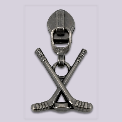 Zipper Pulls || Crossed Hockey Sticks - #5