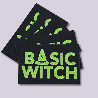 Sew-In Label || Basic Witch, Spooky Season Edition - Handmade Cork Maker Label