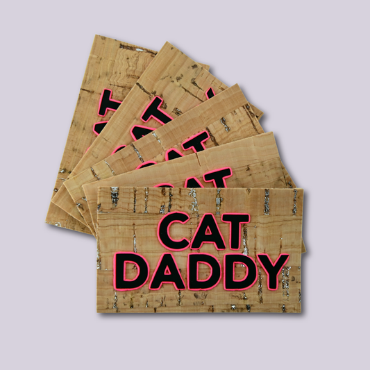 Sew-In Label || Cat Daddy - Handmade Cork Tag