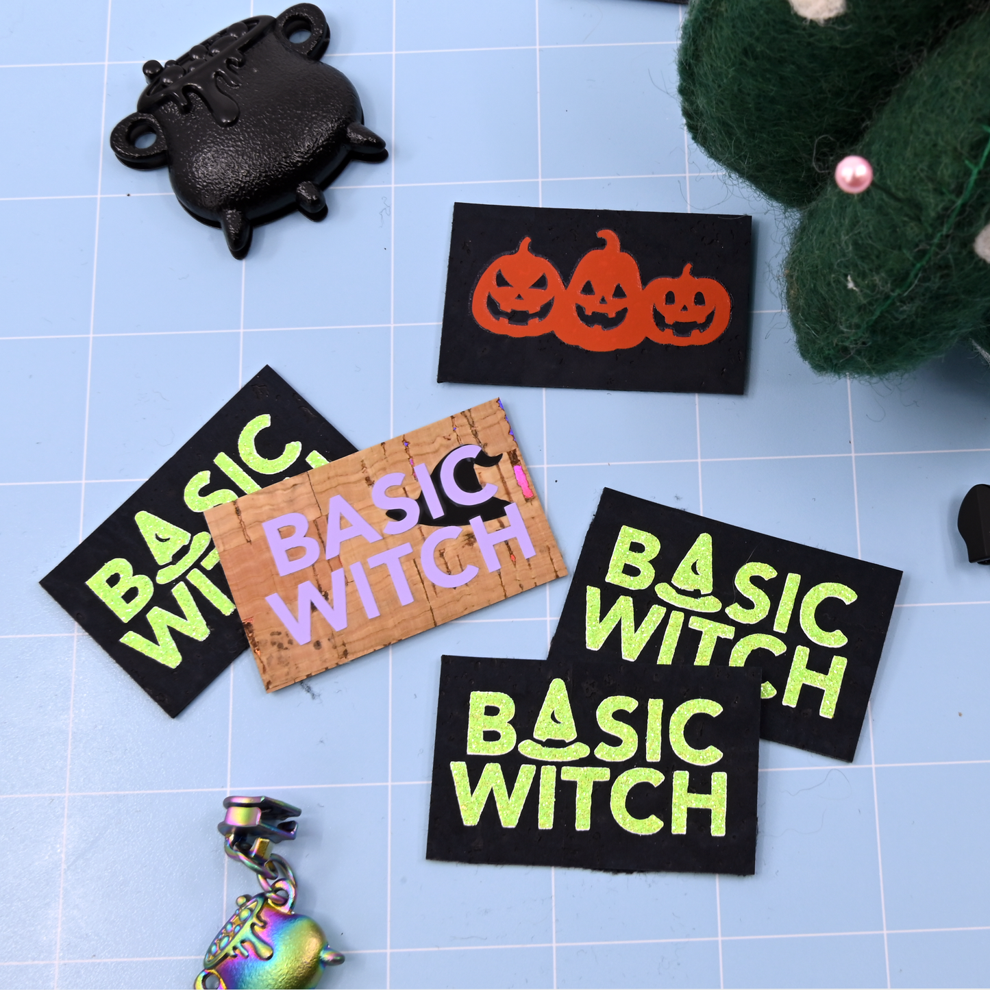 Sew-In Label || Basic Witch, Spooky Season Edition - Handmade Cork Maker Label