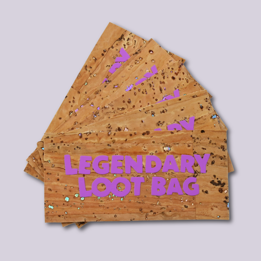 Sew-In Label || Legendary Loot Bag - Handmade Cork Tag