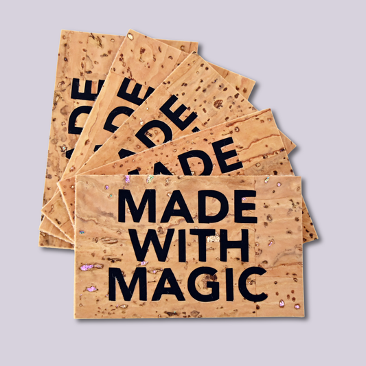Sew-In Label || Made With Magic - Handmade Cork Maker Tag