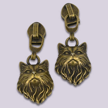 Zipper Pulls || Victorian Cat Head - #5