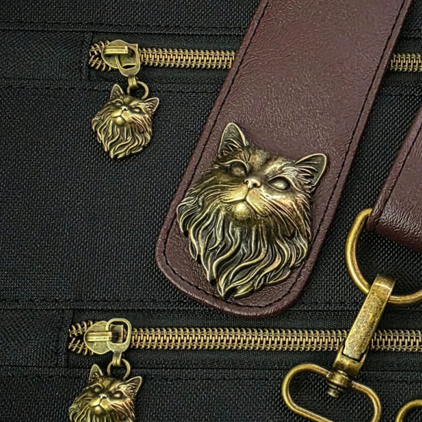 Magnetic Snap || Victorian Cat Head - Custom Metal Snap