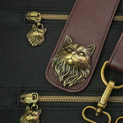 Magnetic Snap || Victorian Cat Head - Custom Metal Snap