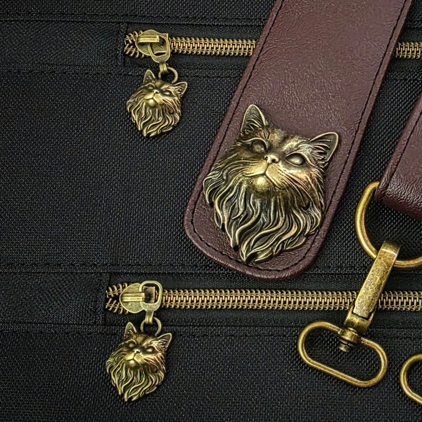 Zipper Pulls || Victorian Cat Head - #5