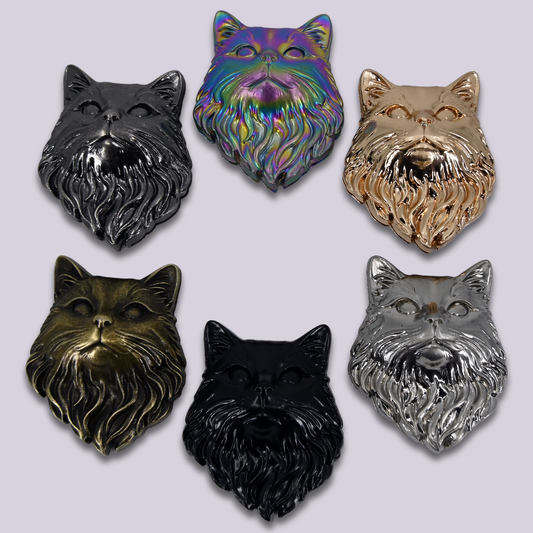 Magnetic Snap || Victorian Cat Head - Custom Metal Snap
