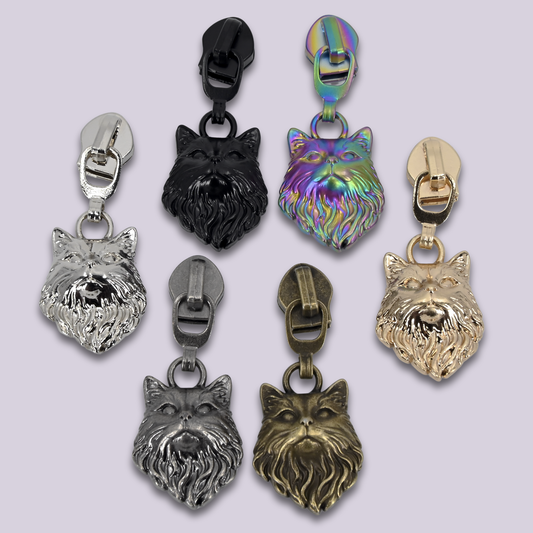 Zipper Pulls || Victorian Cat Head - #5