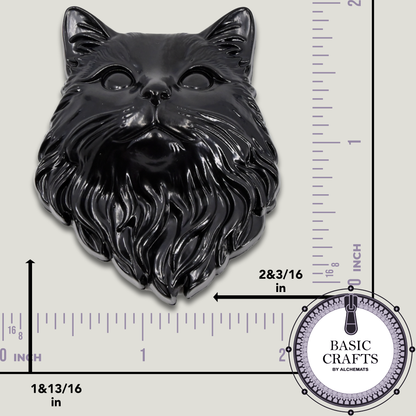 Magnetic Snap || Victorian Cat Head - Custom Metal Snap