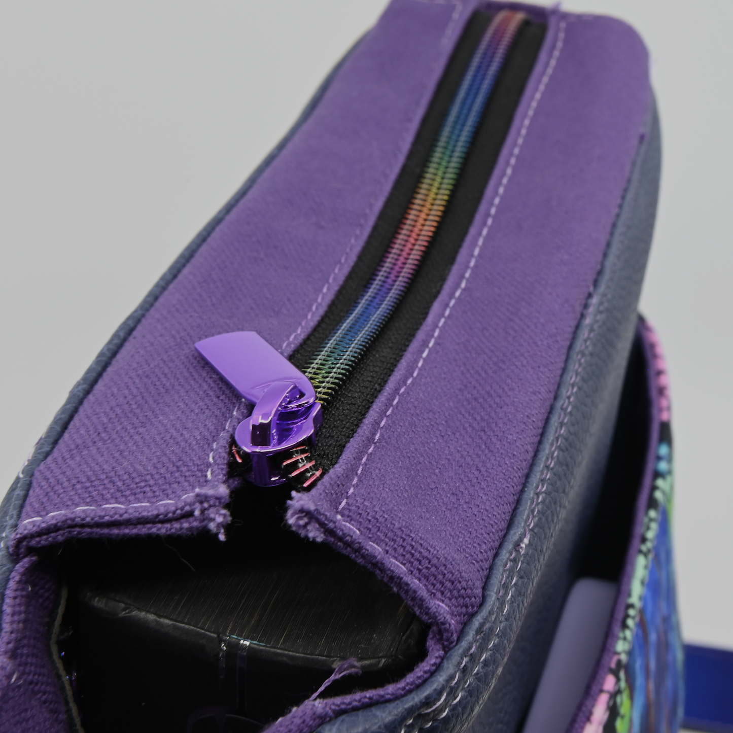 Zipper Tape || Rainbow Teeth, Black Tape - Nylon Coil #5 Continuous Cut