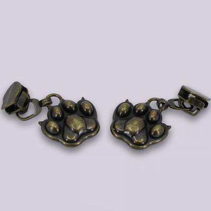 Zipper Pull - 3D Designer Cat Paw Charm - Custom Metal Hardware