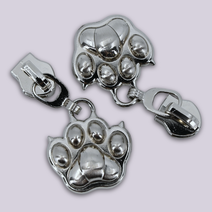 Zipper Pull - 3D Designer Cat Paw Charm - Custom Metal Hardware