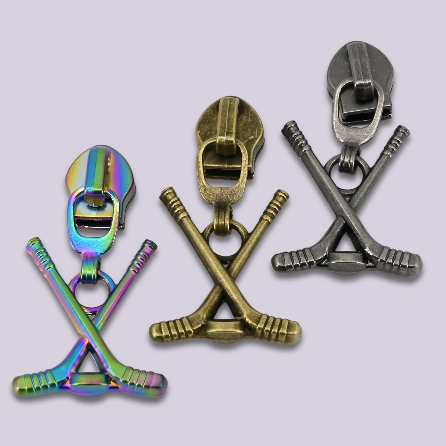 Zipper Pulls || Crossed Hockey Sticks - #5