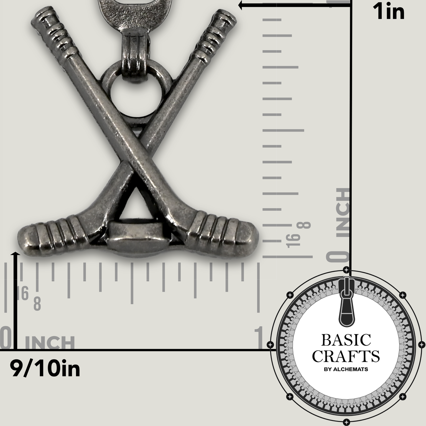 Zipper Pulls || Crossed Hockey Sticks - #5