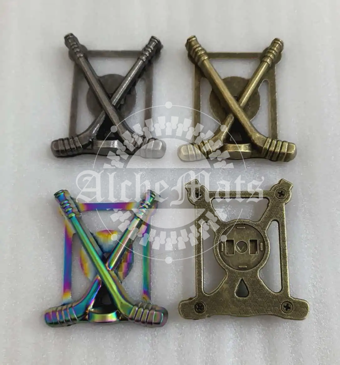 Magnetic Snap || Crossed Hockey Sticks - Custom Metal Snap