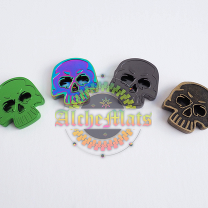 Strap End - Skull - 1"